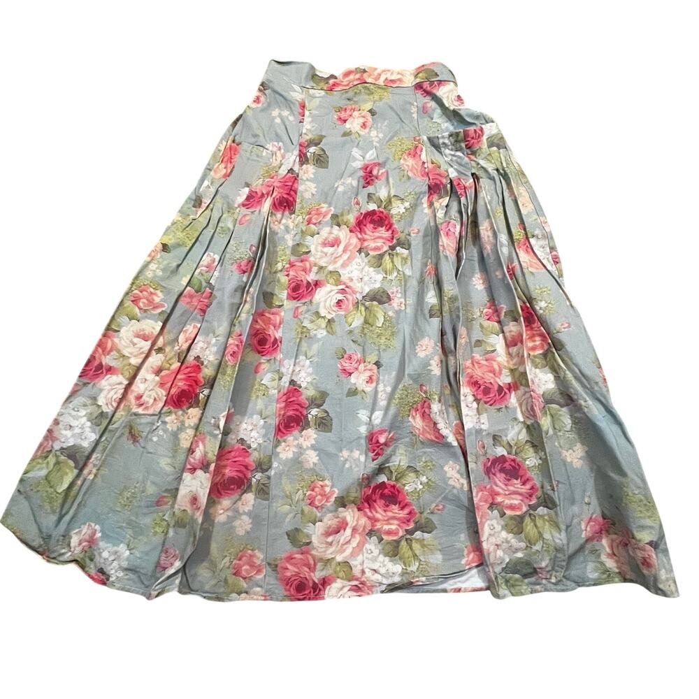 Floral Prairie Midi Skirt Cottagecore Romantic Pleated Women XS / Small
